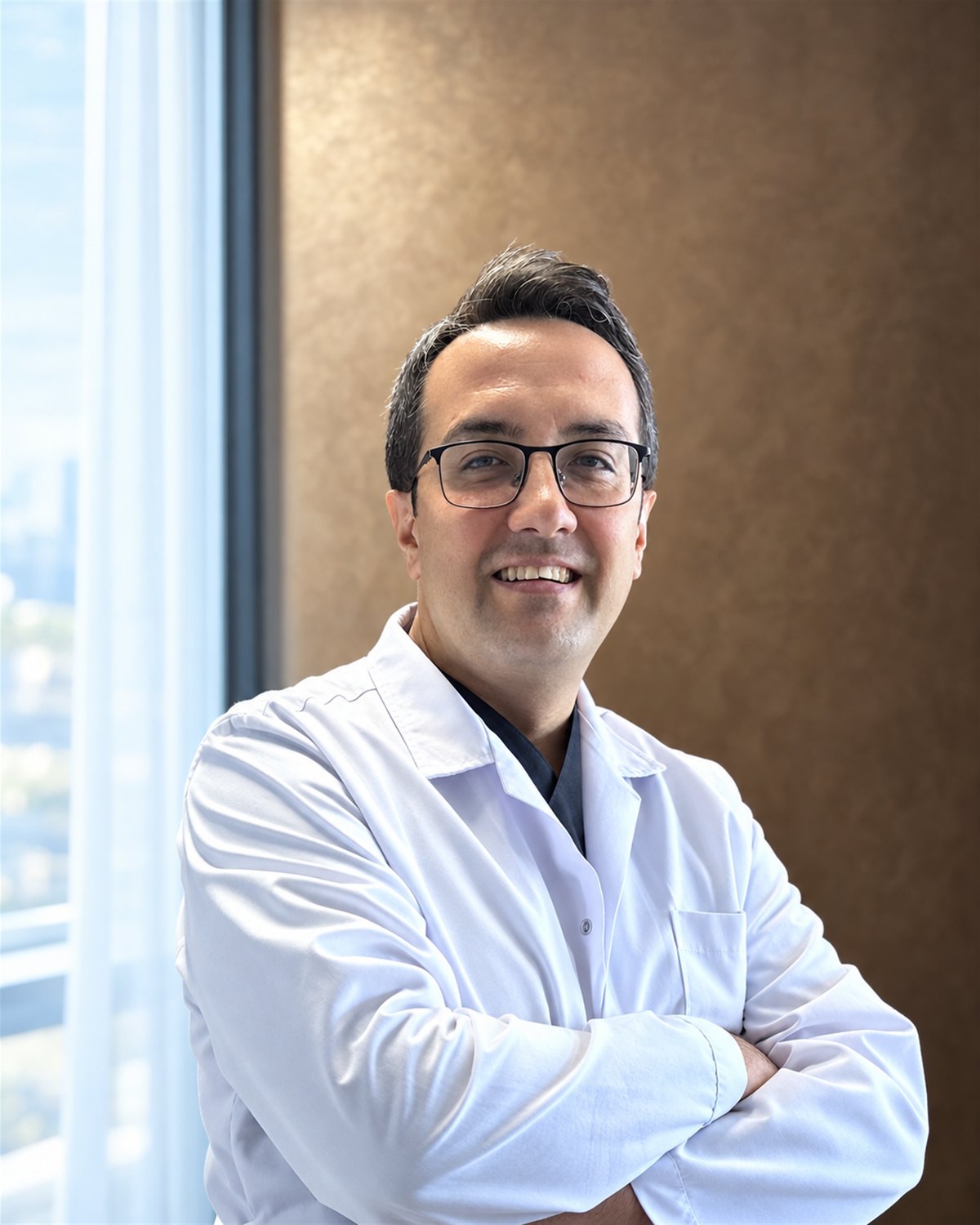 Op. Dr. Enis Gürsel, muayenehanesinde